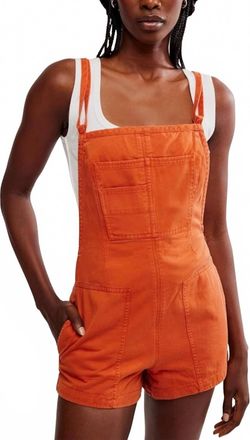 Free People Tough Love Shortall Romper In Cinnamon Stick