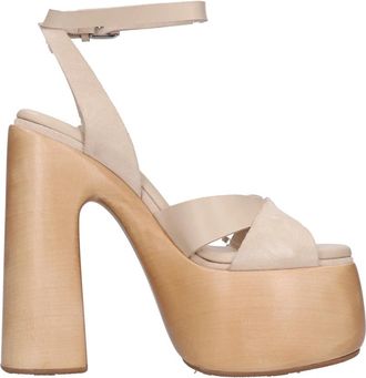Casadei Sandalen met hoge hak - Dames - Sandalen met hakken - Beige - 37 EU - Leer - Schoenen