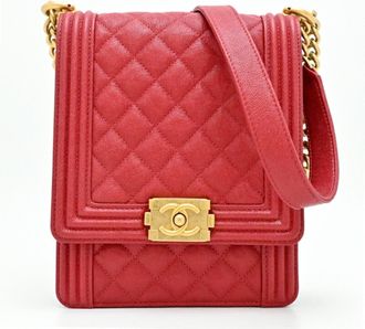 Chanel Boy Chanel Grained Calfskin Shoulder Bag (Pre-Owned)