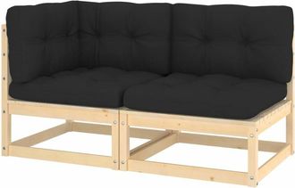 vidaXL Muebles De Jard&iacute;n 2 Piezas Con Cojines Madera Maciza De Pino Vidaxl