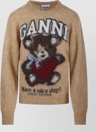 Ganni ribbed jacquard wool sweater