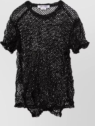 Comme Comme open-knit short-sleeve crew-neck t-shirt