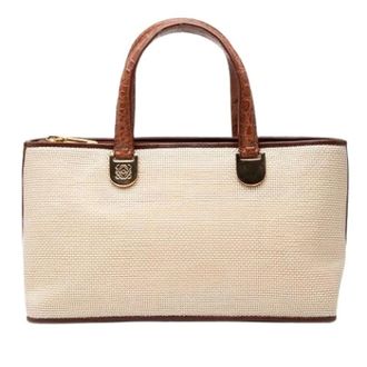 Loewe Pre-owned Handbags, female, Beige, Size: ONE SIZE Pre-owned Satchel