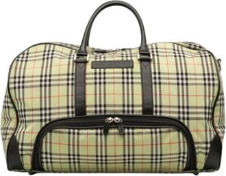 Burberry Pre-owned Weekend Bags, female, Green, Size: ONE SIZE Pre-owned Canvas Handbag