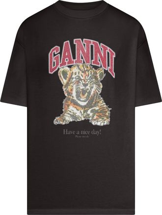 Ganni ORGANIC COTTON T-SHIRT WITH FRONT PRINT - Ganni - Woman