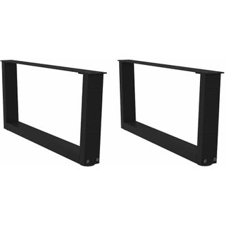 vidaXL Vidaxl - Patas Para Mesa De Centro En Forma De V (2 Unidades), Color Negro, 70 X (30-31,3) Cm, Acero