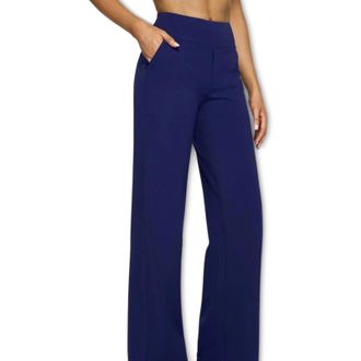 Generic Lumilift Work/Yoga Pants Stretch Casual Trousers High-Waist Straight-Leg Work Pant Set for Women (Navy,S)