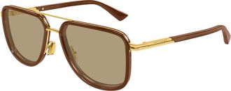 Bottega Veneta BV1463S 003 Mens Sunglasses Brown Size 56