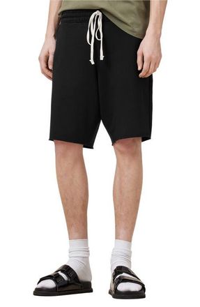 AllSaints Helix Straight Fit Cotton Blend Sweat Shorts in Jet Black at Nordstrom, Size Xx-Large