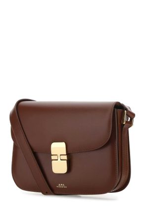 A.P.C. Womens Brown Leather Small Grace Crossbody Bag Cad Vache Borse A Mano