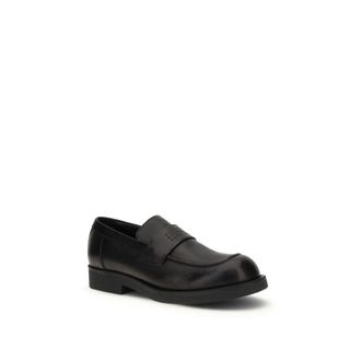 Maison Margiela Mens Black Calf Leather Bos Taurus Slip-On Loafers
