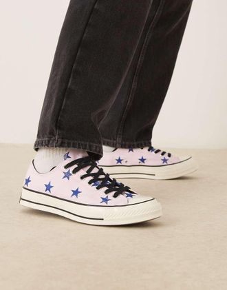 Converse Chuck 70 Ox - Sneakers rosa con stampa di stelle-Viola