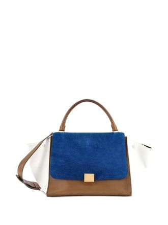 Celine Tricolor Trapeze Bag Suede Medium satchel - Blu