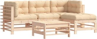 vidaXL Vidaxl - Juego de muebles de jardín 5 piezas y cojines madera maciza