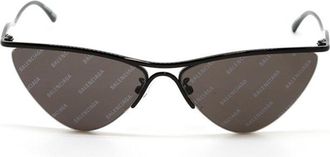 Balenciaga BB0093S001 Cat Eye Semi Rim Sunglasses - Black