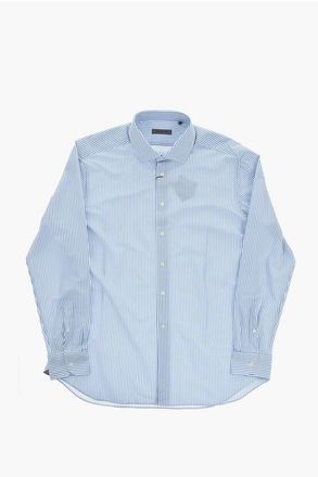 Corneliani Two-Tone Striped Shirt with French Collar size 44