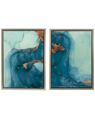 A&B Home Discontinued A&B Home Set Of 2 Abstract Framed Wall Art Pieces