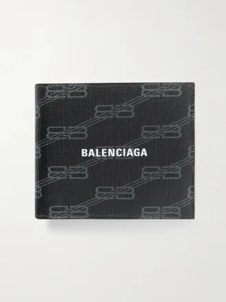 Balenciaga Portafoglio In Pelle Testurizzata Con Logo - Nero