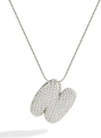 Mint & Lily Pave Bubble Initial Necklace in Silver /Letter N at Nordstrom