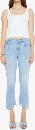 Mother Insider Crop Pointy Fray Jeans In Lets Get It Together