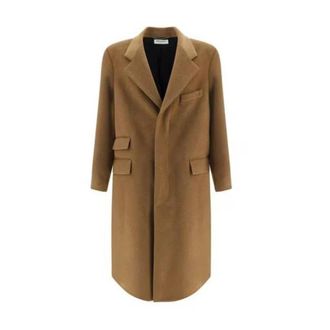 Saint Laurent Bruine Oversized Wollen Jas Aw 24 - Heren - Mantel - Bruin - M - Wol - Jassen