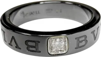 Bulgari Bvlgari Bvlgari Black White Gold (18K) Ceramic Band Ring (Pre-Owned)