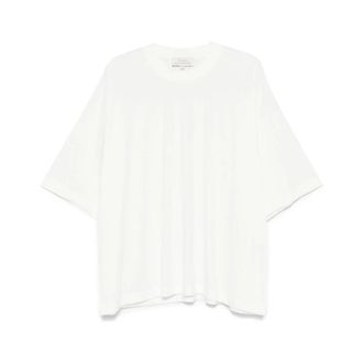 STUDIO NICHOLSON T-Shirts, male, White, Size: XL White Cotton Crew Neck T-shirt