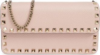 Valentino Garavani Accessoires, Dames, Roze, ONE Size, Leer, Rockstud Portemonnee Met Ketting