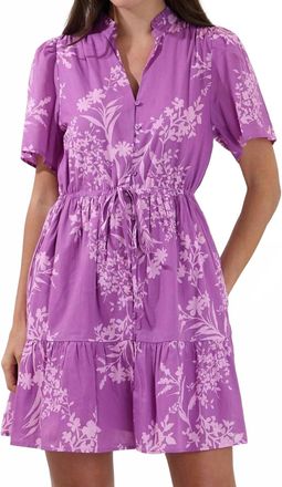 Sugarlips Amo Button Up Mini Dress In Orchid Lavender