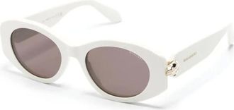 Bulgari Sunglasses, female, White, Size: 52 MM Serpenti Forever Oval Sunglasses