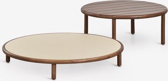 Sklum Set De 2 Mesas De Centro Para Jard&iacute;n Redondas En Madera De Acacia Olivia Sklum