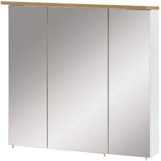 Schildmeyer Padua Armadio con Specchio, Bianco/Rovere, 70,5 x 16 x 72,3 cm