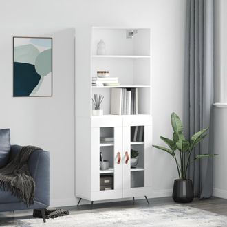 vidaXL Vidaxl - Aparador Alto Madera Contrachapada Blanco 69,5x34x180 Cm
