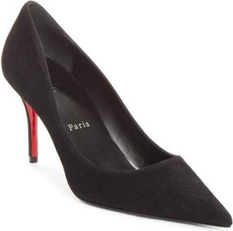 Christian Louboutin Miss Z Pointed Toe Pump in Black/Black at Nordstrom, Size 10.5Us