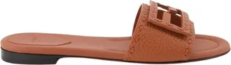 Fendi Sliders, female, Brown, Size: 8 1/2 US Baguette Leather Sandals Spring-Summer 2025