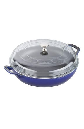 Staub 3.5 Quart Enameled Cast Iron Braiser with Glass Lid in Dark Blue at Nordstrom, Size 3.5 Qt