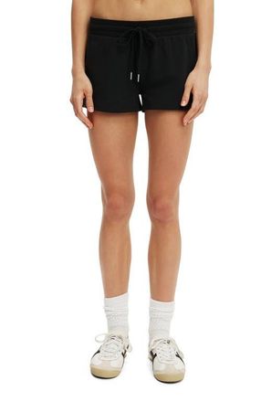 Cotton On Womens Active Stretch Modal Fleece Mini Short in Black at Nordstrom, Size X-Small