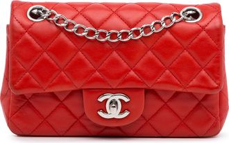 Chanel Pre-owned Womens Classic Flap Mini Rectangular Bag - Red Leather - One Size