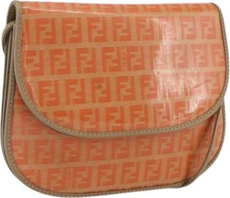 Fendi Pre-owned Cross Body Bags, female, Orange, Size: ONE SIZE Pre-owned Vintage Zucchino Shoulder Bag