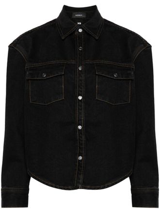 Wardrobe.NYC Giacca denim con orlo curvo - Nero