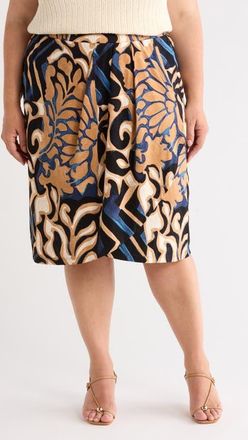 Nic+Zoe Deco Blooms Knit Skirt in Blue Multi at Nordstrom, Size 1X