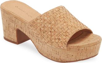 Chocolat Blu Golden Platform Sandal in Cork Woven at Nordstrom, Size 6.5