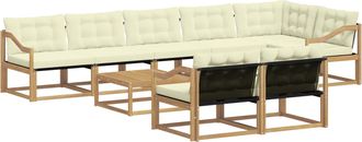 vidaXL Conjunto De Sof&aacute;s De Exterior 9 Uds. Blanco Y Crema Vidaxl