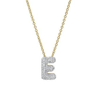 LuvMyJewelry Small Bubble Initial Letter 14K Yellow Gold Diamond Pendant Necklace in Gold E at Nordstrom