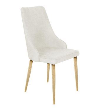 Home Heavenly Home Heavenly - Pack 4 Sillas Comedor Bergen. Elegante Silla Con Respaldo Envolvente Tela Antimanchas. Patas Metal Acabado Robl Color: Beige