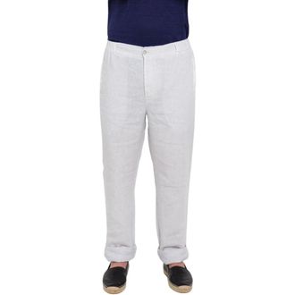 120% Lino Uomo, Pantaloni, Bianco, 3Xl, new