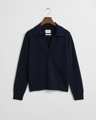 GANT Women Superfine Lambswool Rugger (M) EVENING BLUE