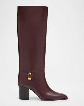 Saint Laurent Julia 75 Knee-High Leather Boots