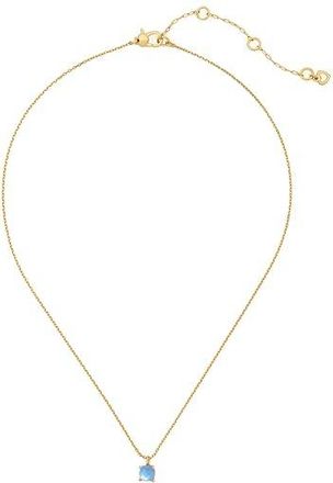 Kate Spade New York Little Luxuries Pendant Womens Necklace Blue Gold, Brass/Cubic Zirconia