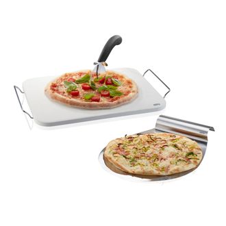 GEFU Gefu Pizza Bundle 3-pcs. Con Piedra De Pizza Darioso, Cortador De Pizza, Empujador De Pizza